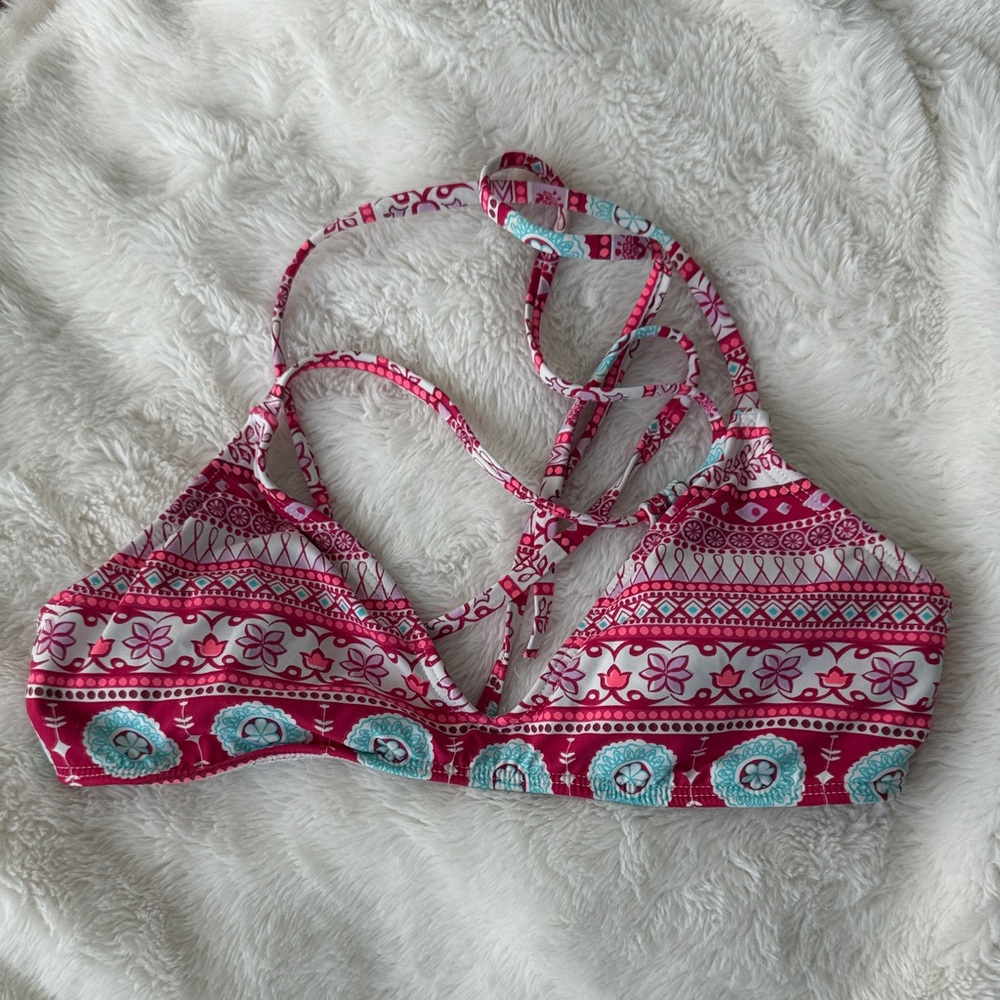 Carve Designs Pink and Blue Bikini Top